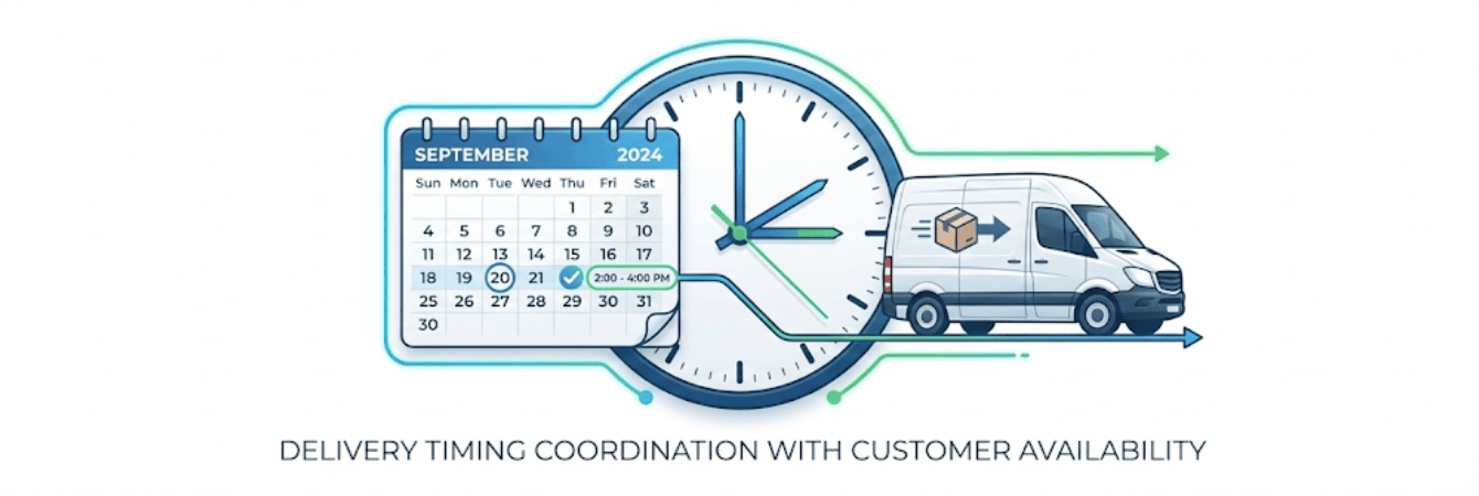 delivery timing coordination with customer availability